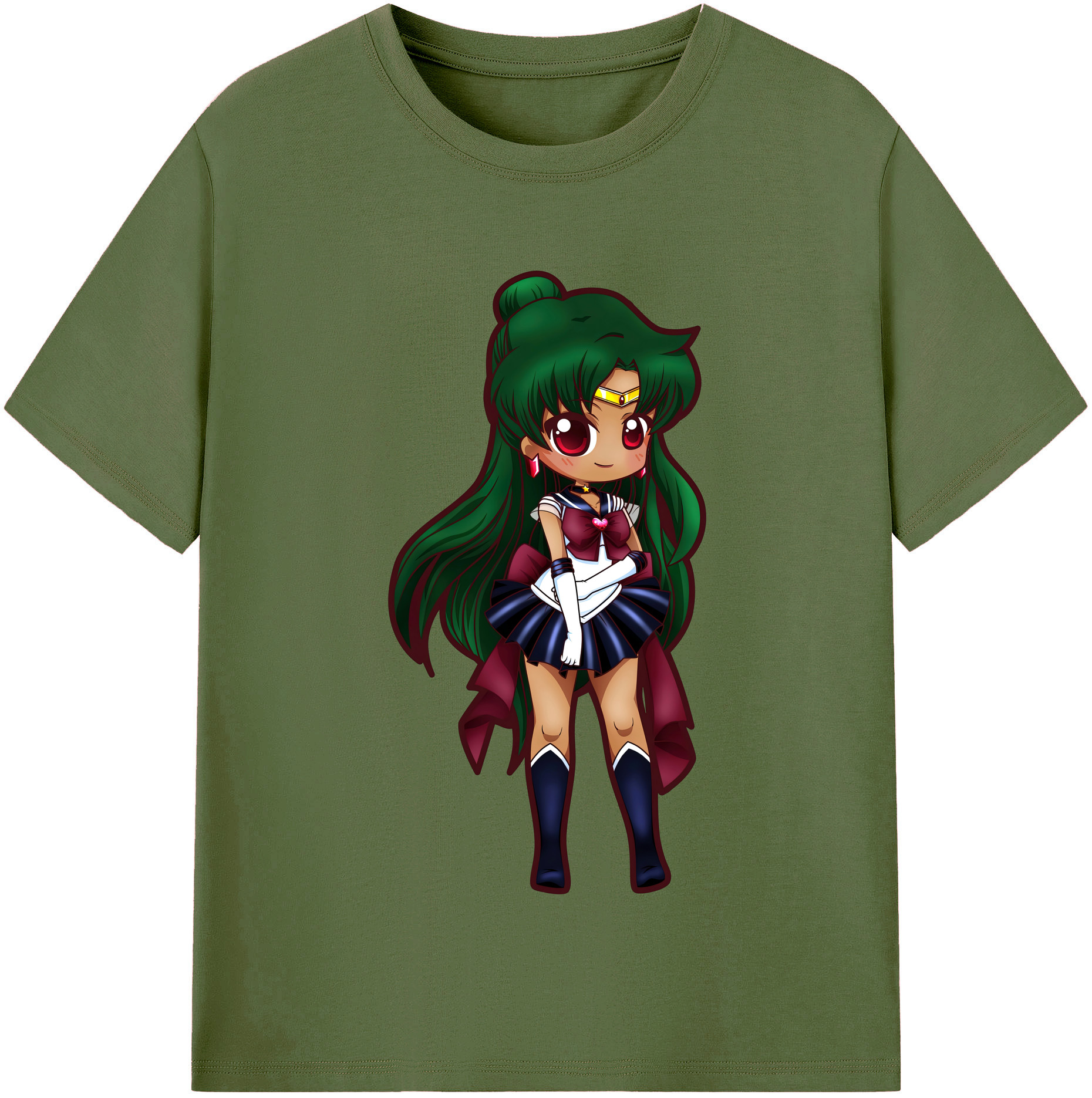 （画像用） 美少女戦士セーラームーン 冥王せつな Sailor Moon Meiou Setsuna 綿100％半袖Tシャツ（フロントプリント）